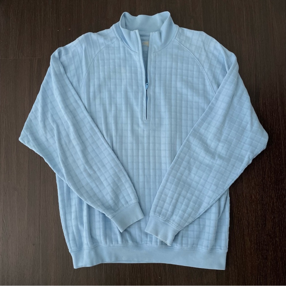 Vintage Light Blue Quarter-Zip Sweater